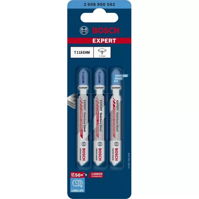 “Bosch Expert T118 EHM” siaurapjūklio geležtė, karbidinė, 3 vnt.