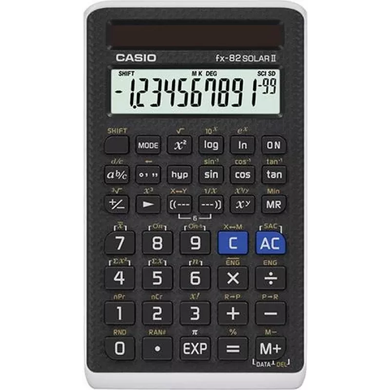 Casio fx-82SOLAR II - Mokslinis skaičiuotuvas - 10 skaitmenų plius 2 eksponentai - saulės baterija (FX-82SOLARII)