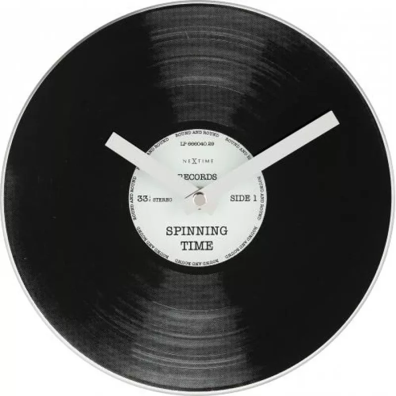 NeXtime klok 5163 Little Spinning Time, Ø20 cm, sieninis, juodas