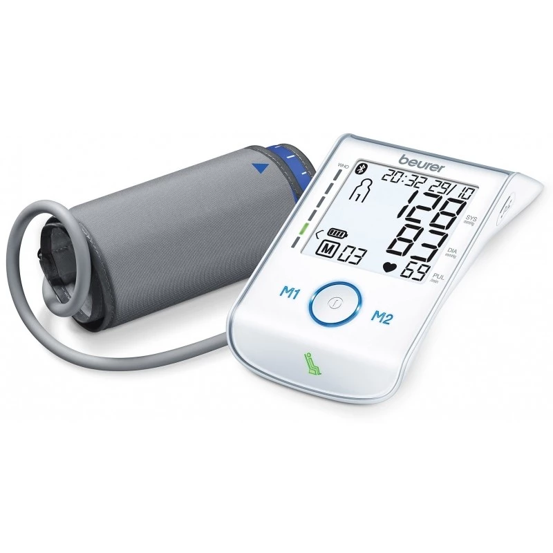 Beurer BM85 Upper Arm Blood Pressure Monitor with Patented Resting Indicator for Accuracy, App Connection with Certified Data Protection, Lithium
