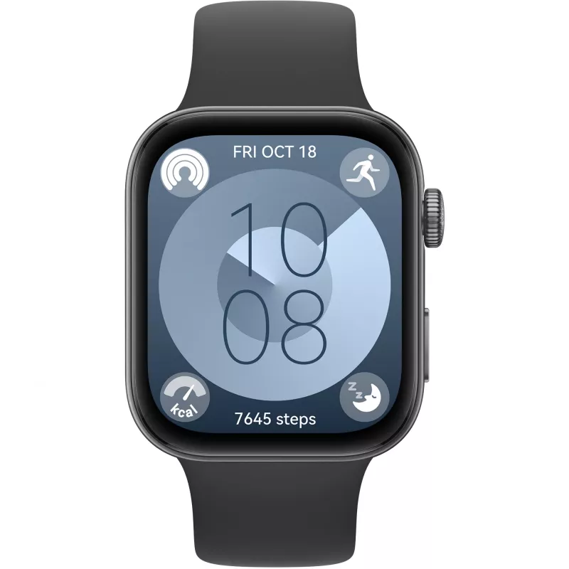 Huawei WATCH Fit 3 4.62 cm (1.82 inch) AMOLED 43.2 mm Skaitmeninis 408 x 480 pikselių Liečiamas ekranas Juodas Wi-Fi GPS (palydovas)