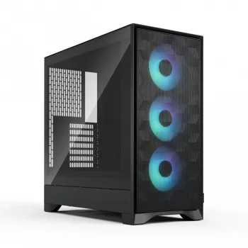 PC korpusas Fractal Design Pop 2 Air Juoda TG RGB Midi Tower — ATX/Micro‑ATX/Mini‑ITX, 3x120mm priekyje, 1x120mm gale, 2,5 colio+3,5 colio nišos