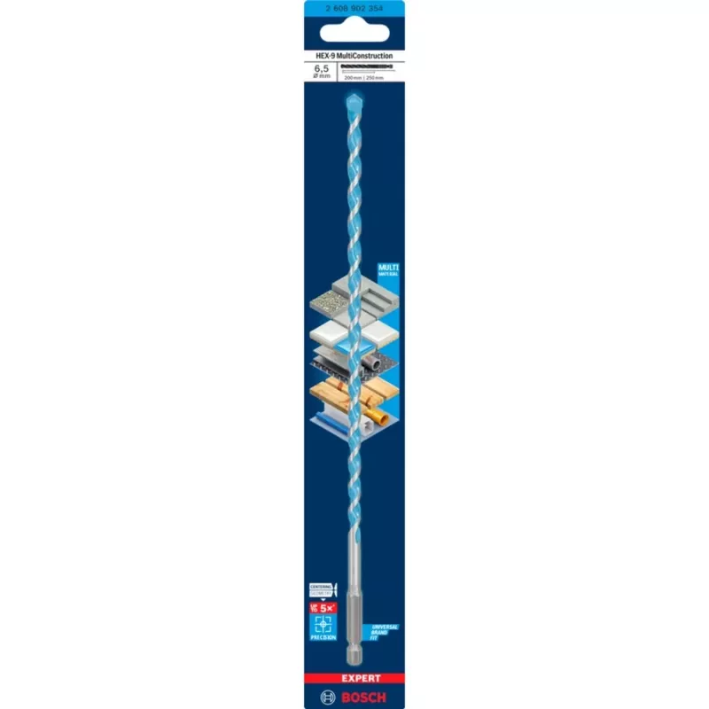 Grąžtas Bosch Expert Hex-9 Multi Construction 6,5 mm
