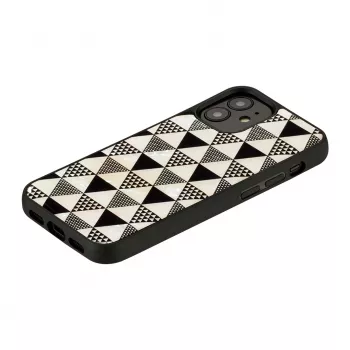 Apsauginis telefono dėklas iKins, skirtas Apple iPhone 12 mini, piramidės tekstūra, juodas