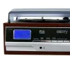 Garso patefonas Camry CR 1168 — juodas su medžio apdaila, 33/45 RPM, įmontuoti garsiakalbiai, RCA išvestis