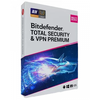 Bitdefender Total Security + Premium VPN | 5 PC | 1 metai | Tik ES