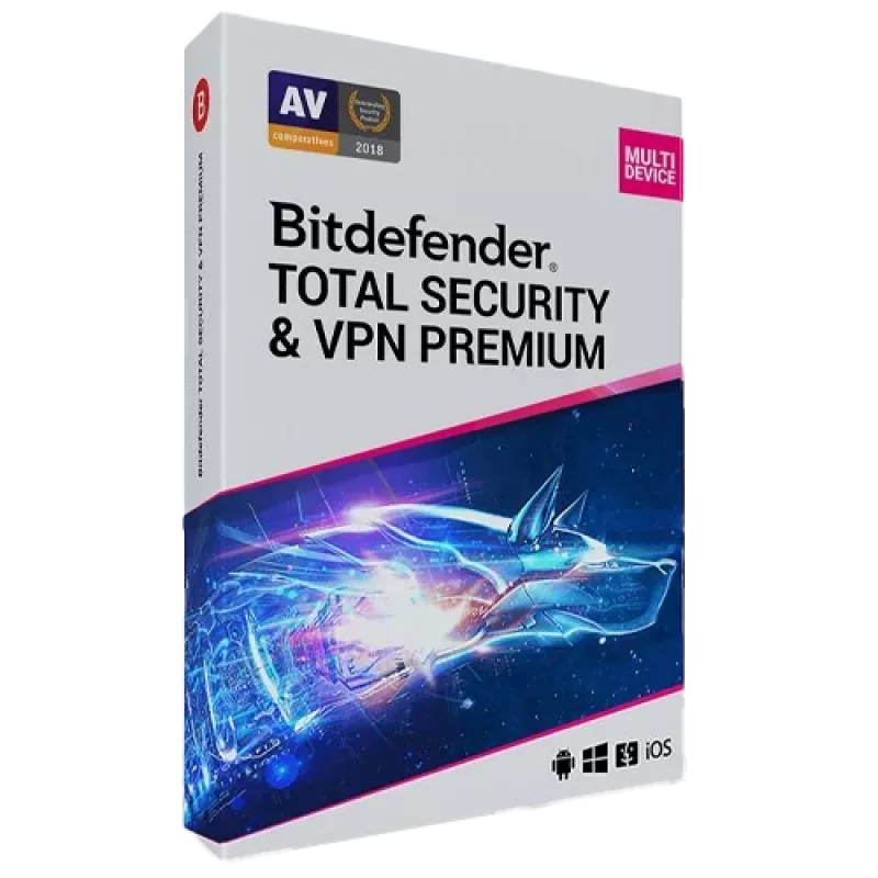 Bitdefender Total Security + Premium VPN | 5 PC | 1 metai | Tik ES