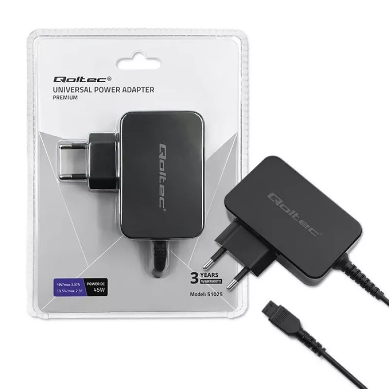 Qoltec 51025 maitinimo adapteris / keitiklis Vidinis Juodas