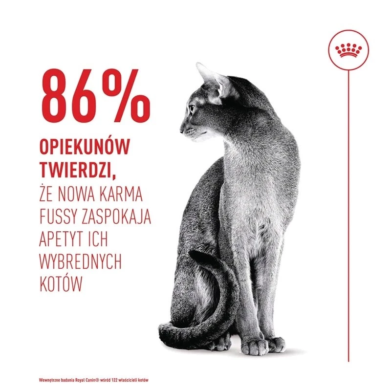 Sausas kačių ėdalas Royal Canin Exigent Fussy 2 kg — sausas trupinis ėdalas išrankioms suaugusioms katėms, paukštienos skonio, 40% baltymų