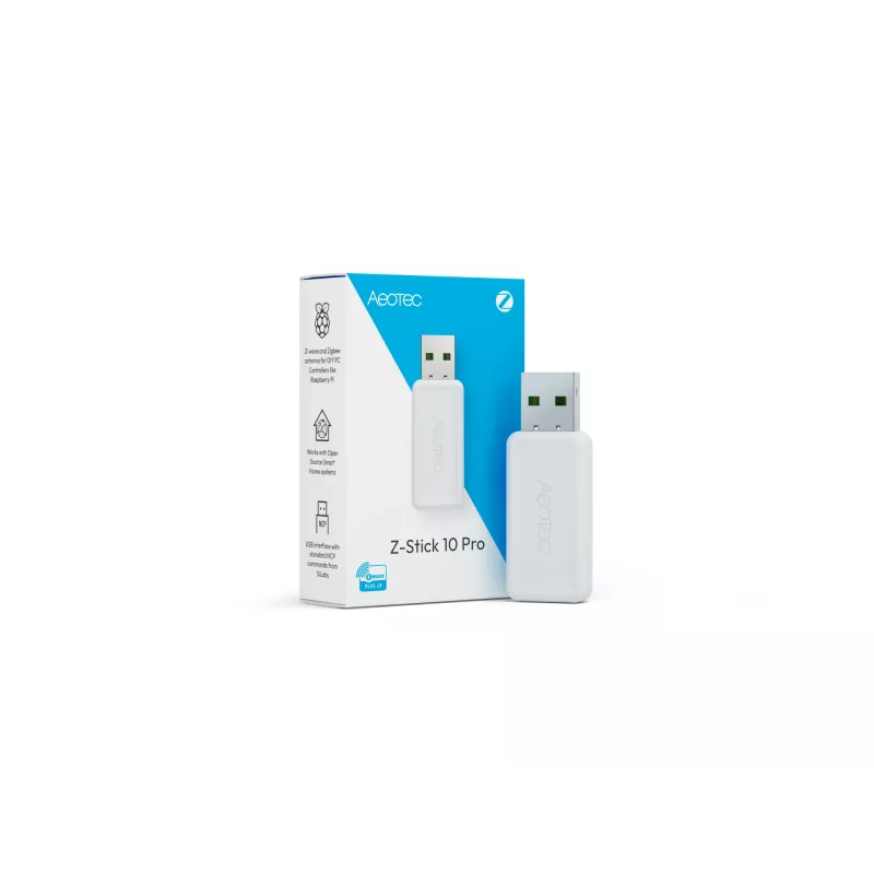 USB Z‑Wave ir Zigbee lazdelė AEOTEC AEOEZWA060 Pro — dviejų protokolų USB tinklų sietuvas išmaniajam namų integravimui