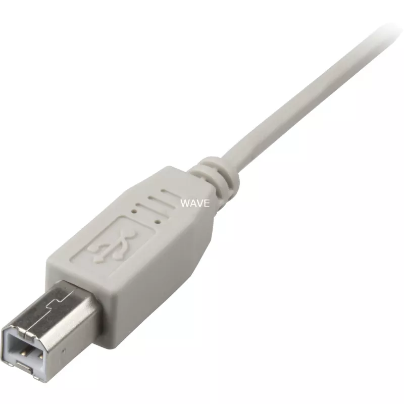 USB 2.0 laidas, USB-A kištukas > USB-B kištukas (pilkas, 0,5 metro)