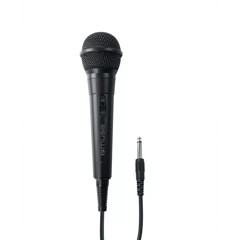 Laidinis scenos mikrofonas Muse MC-20 B — jautrumas -73 dB, 30–15000 Hz, 3 m laidas, 6,35 mm lizdas, juodas