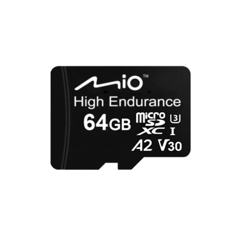 MicroSD kortelė MIO Flash Memory 64GB UHS-I High Endurance, skirta nuolatiniam įrašymui