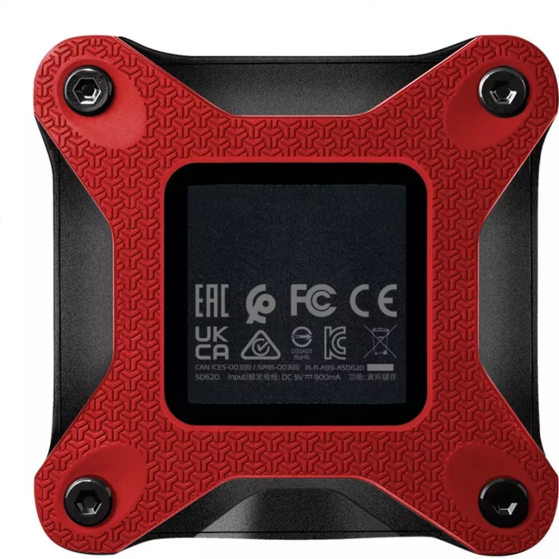 Išorinis SSD ADATA SD620 1 TB, nešiojamas USB 3.2 Gen 2 (Micro-USB B), skaitymo greitis 520 MB/s, rašymo greitis 460 MB/s, atsparus smūgiams, raudonas
