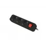 Maitinimo ilgintuvas Lanberg PS1-03F-0150-BK 1,5 m 3 AC lizdai vidaus naudojimui juodas