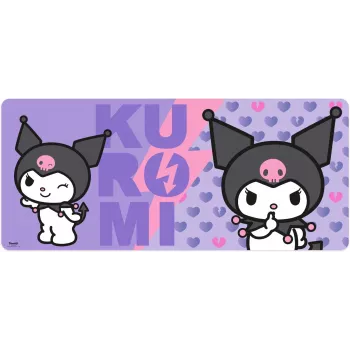 Pelės kilimėlis Kids Euroswan 80x30 cm Hello Kitty Kuromi, didelis stačiakampis žaidimų/stalo kilimėlis