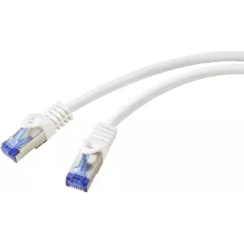 Renkforce RF-6830456 RJ45 tinklo kabelis, komutacinis kabelis CAT 6a S/FTP 5.00 m Baltas 1 vnt. (RF-6830456)