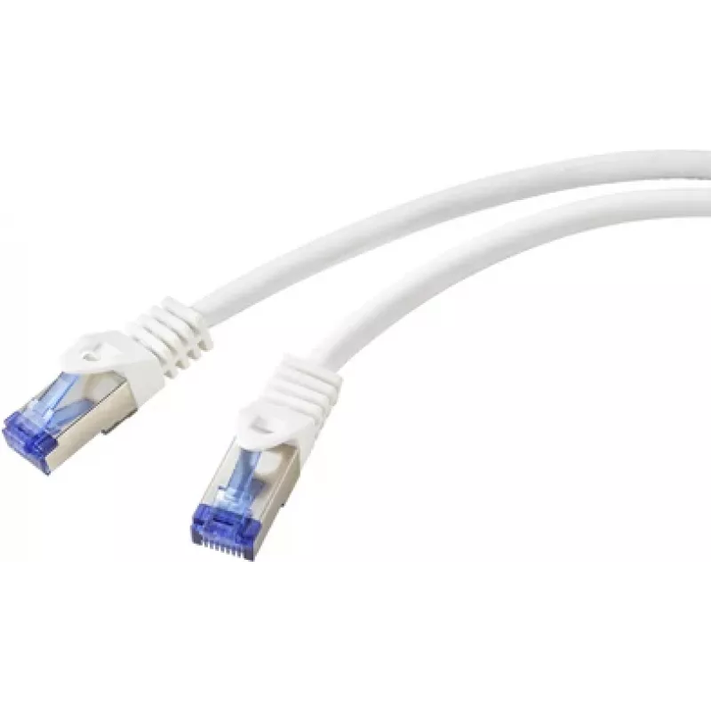 Renkforce RF-6830456 RJ45 tinklo kabelis, komutacinis kabelis CAT 6a S/FTP 5.00 m Baltas 1 vnt. (RF-6830456)