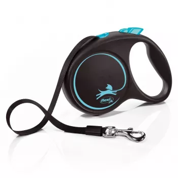 Ištraukiamas šunų pavadėlis Flexi flexi Juoda Design M — 5 m ilgio, juostinis, maks. apkrova 25 kg, ergonomiška rankena