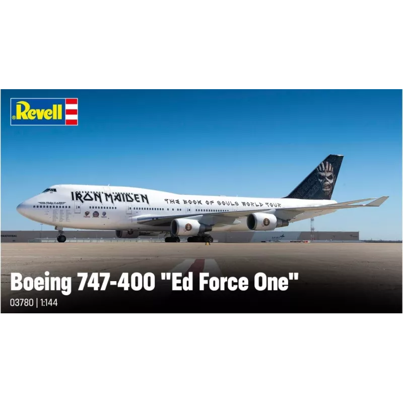 Revell 03780 Boeing 747-400 Iron Maiden Ed Force One 1:144 mastelio nesurinktas/nedažytas plastikinis modelio rinkinys