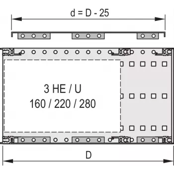 SCHROFF X-ABDECKBL 160/220 84TE 475T priedai – korpusai ir dėtuvai (24560083)