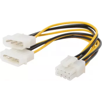 Vidinis maitinimo kabelis ShiverPeaks 8 kontaktų PCI Express į 2x 6 kontaktų (2x 13,3 cm) 0,13 m