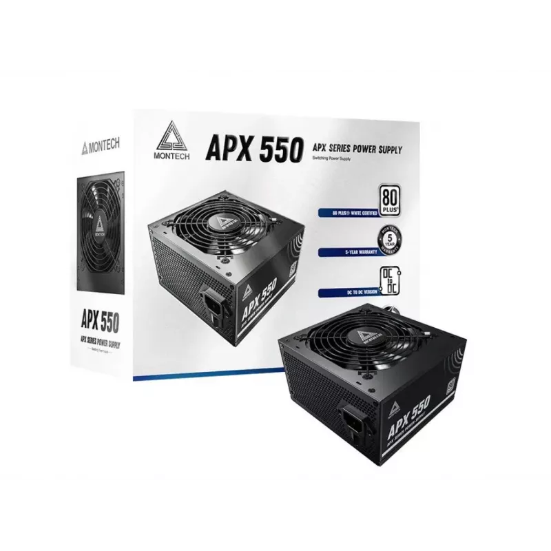 Montech APX550 maitinimo blokas 550 W 20+4 kontaktų ATX juodas