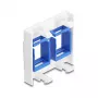 „Snap-in“ rėmelio priedas DELOCK 81557 — plastikinis „Keystone“ modulio rėmelis, 45×45×17,5 mm, mėlynas/baltas
