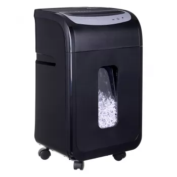 Dokumentų smulkintuvas ActiveJet ASH-2502C — kryžminis pjovimas P-4, 25 lapai, 4x40 mm, 28 L dėžė, 22,8 cm padavimo anga, 30 min darbo ciklas