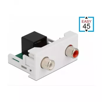 DeLOCK Easy 45 modulis 2 x RCA lizdas į RJ45 lizdą 22,5 x 45 mm