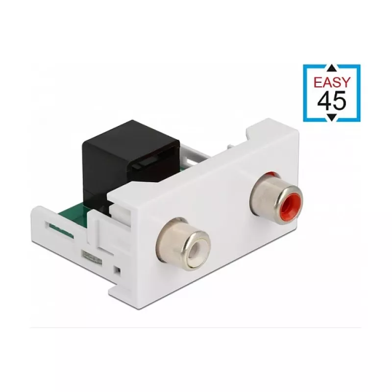 DeLOCK Easy 45 modulis 2 x RCA lizdas į RJ45 lizdą 22,5 x 45 mm