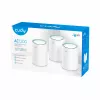 Cudy M1300 3 vnt. tinklinė Wi-Fi sistema, dviejų juostų (2,4 GHz / 5 GHz), Wi-Fi 5 (802.11ac), balta, 1 vidinis