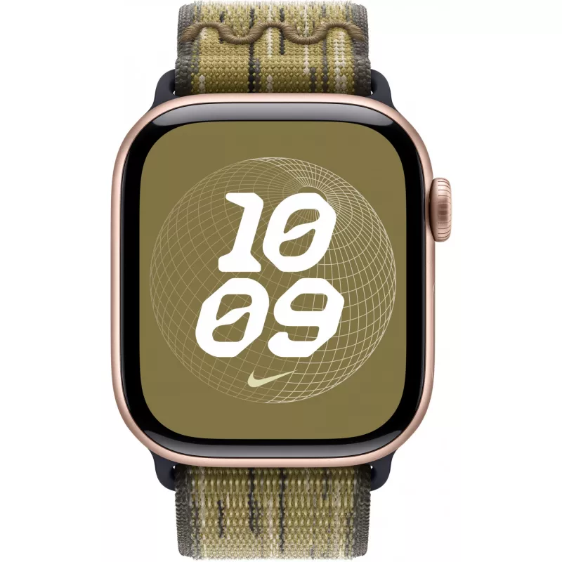 Dirželis Apple 42mm žalia/pilka Nike Sport Loop išmaniajam laikrodžiui