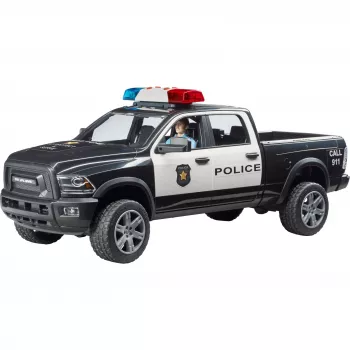 Žaislinis policijos pikapas BRUDER RAM 2500 Police 02505 – mastelio modelis, žaidimų transporto priemonė