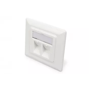 Digitus | Keystone modulių sieninė plokštelė, vokiško tipo, vidurinė plokštelė 50x50 mm, rėmelis 80x80 mm | DN-93801-1
