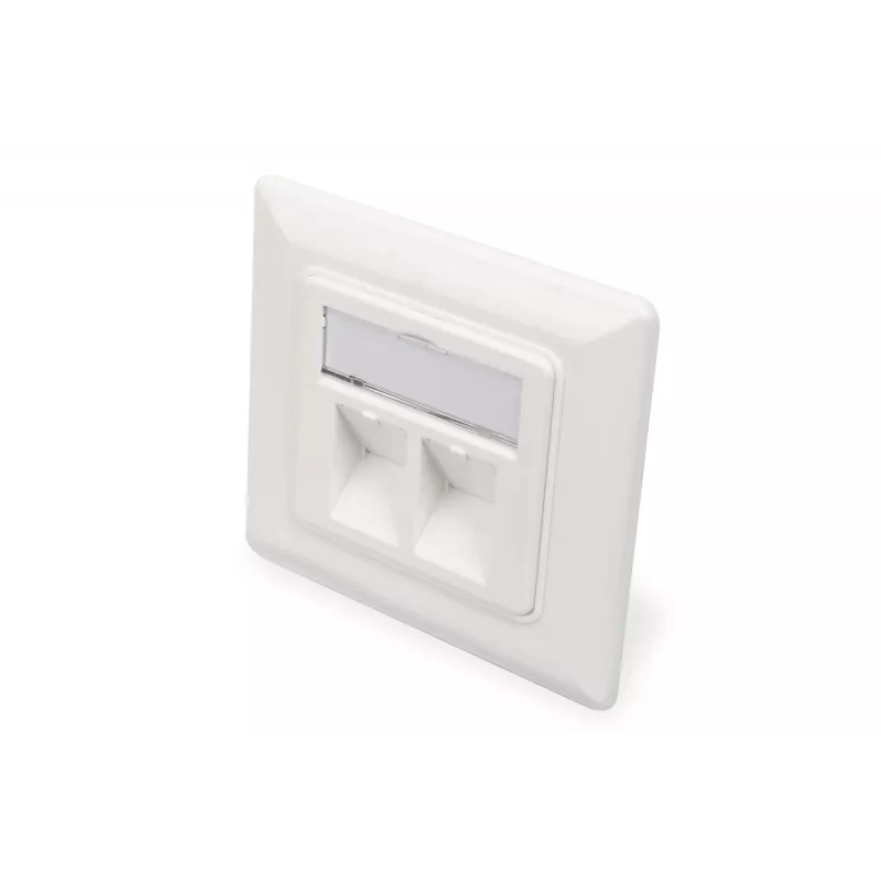 Digitus | Sieninė plokštė Keystone moduliams, vokiško tipo, vidurinė plokštelė 50x50 mm, rėmelis 80x80 mm | DN-93801-1