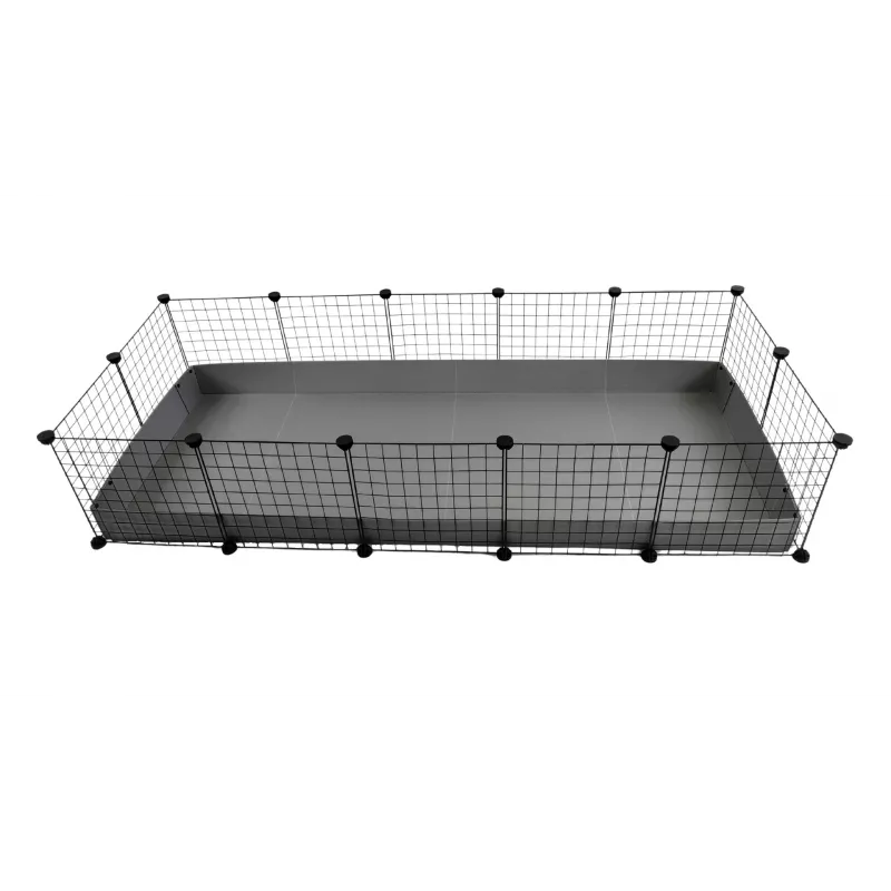 C&C modulinis narvas 5x2 sidabrinis 180x75x37 cm jūrų kiaulytėms, triušiams, ežiams, c&c