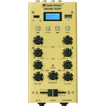 Mini audio maišytuvas Omnitronic GNOME-202P, 2 kanalų, su 3 juostų ekvalaizeriu