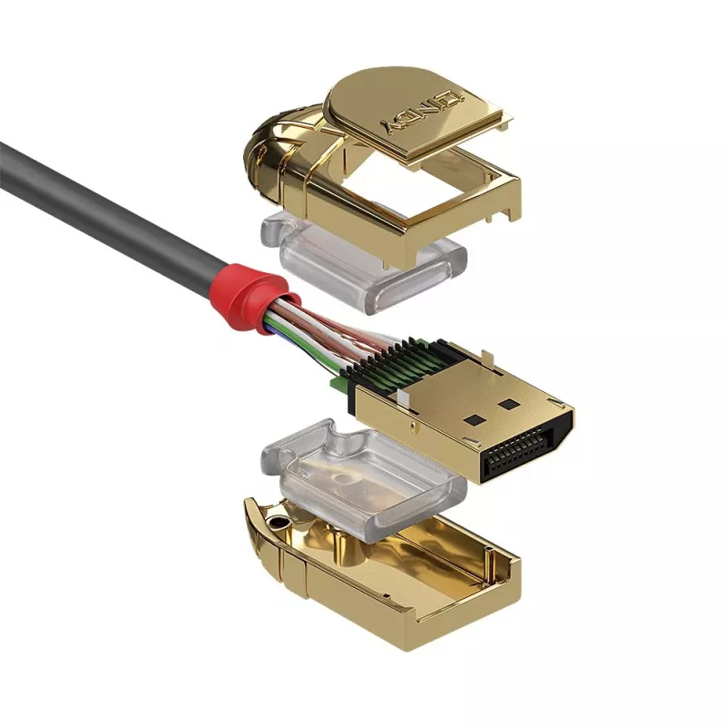 Lindy 20m DisplayPort 1.2 kabelis, Gold Line, 20 m, DisplayPort, DisplayPort, Vyriškas, Vyriškas, 4096 x 2160 pikselių