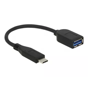 USB laidas DeLOCK USB 3.1 Gen 2 Type-C/Typ-A 0,1 m juodas