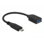 USB laidas DeLOCK USB 3.1 Gen 2 Type-C/Typ-A 0,1 m juodas