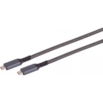 USB-C į USB-C laidas ShiverPeaks 14-75004, USB 3.2 Gen 2 (10 Gbit/s), 1 m, juoda / balta