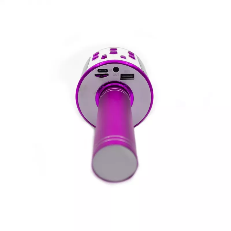 Karaokės mikrofonas Denver KMS-20P rožinis laidinis belaidis Bluetooth 3,5 mm