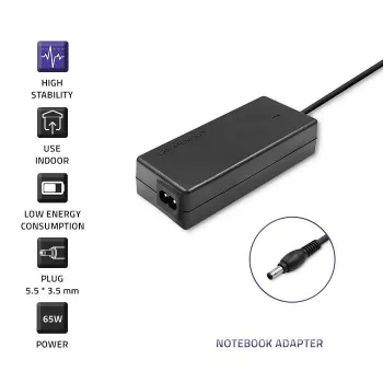Qoltec 50015.60W maitinimo adapteris, skirtas Samsung | 60W | 19V | 3,15A | 5,5*3,5+centrinis kaištis | +maitinimo laidas