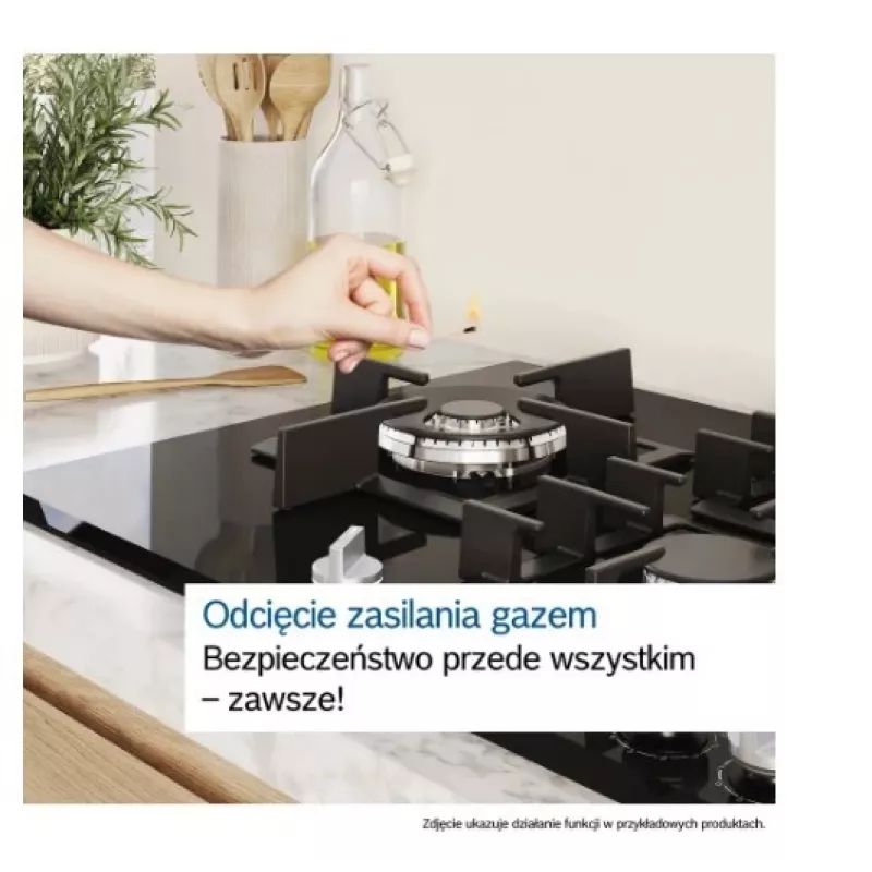Įmontuojama dujinė kaitlentė Bosch PPP6A2I40, 4 zonų, ketaus grotelės, juoda, 590×520×54 mm, sukamosios rankenėlės valdymas