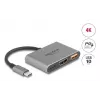 DeLOCK 61071 vaizdo kabelio adapteris 0,1 m USB Type-C USB Type-C USB Type-A HDMI pilkas