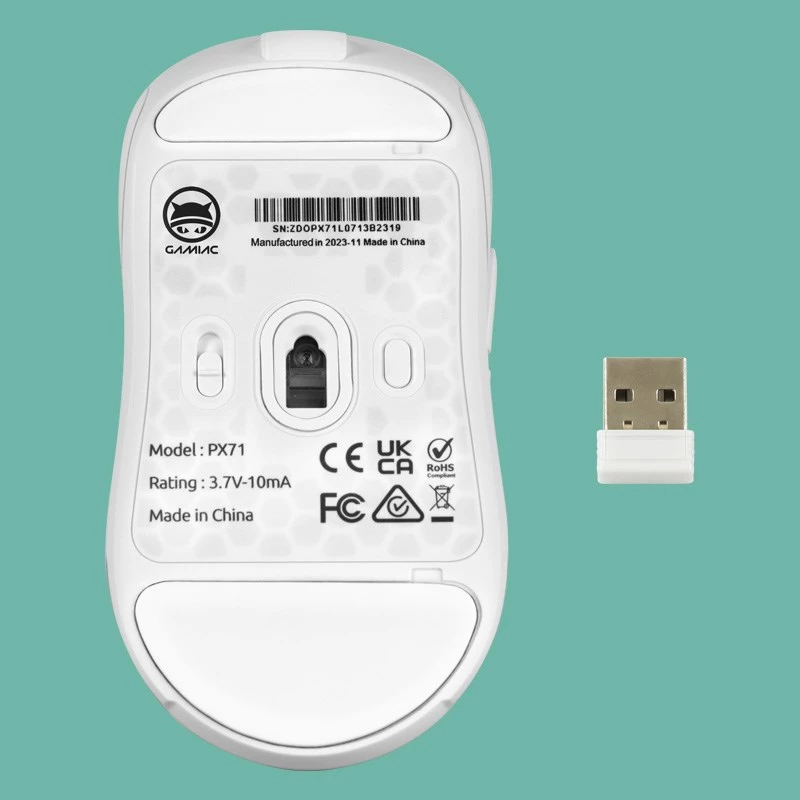 GAMIAC PX71 pelė Gaming Abiėm rankoms tinkama RF bevielė + USB Type-A Optinė 16000 DPI
