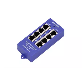 PoE injektorius Extralink Gigabit 4 prievadų, 4x 1000Mb/s RJ45, 48V, mėlynas/juodas
