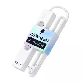 Maitinimo šakotuvas Meross MSP844 — 4 kintamosios srovės lizdai, 2 USB‑A, 2 USB‑C