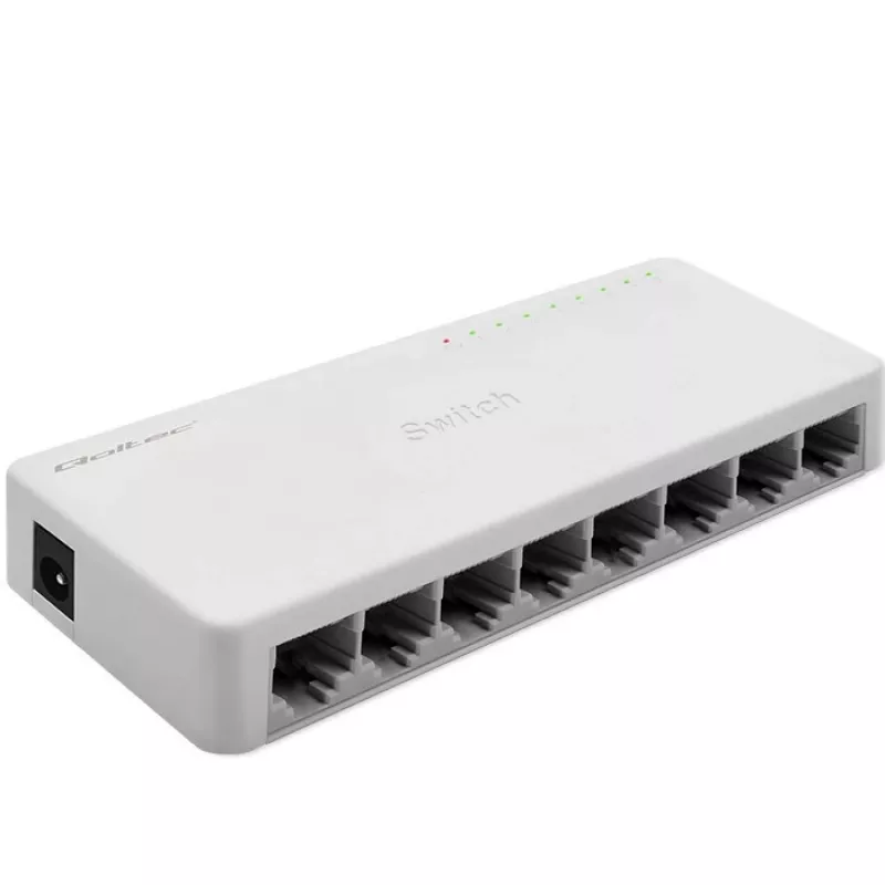 Qoltec tinklo jungiklis 8xRJ45 prievadų 1000Mbps LAN